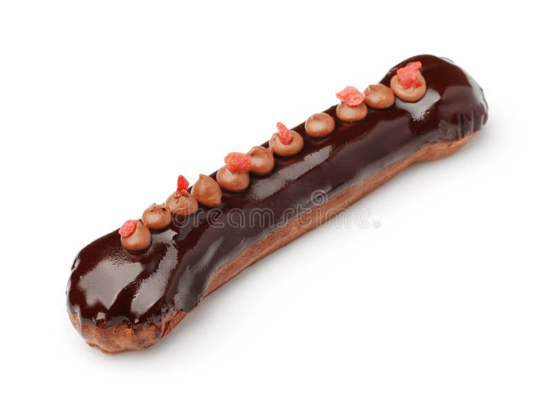 Chocoladeglazuurde eclair royalty-vrije stock fotografie