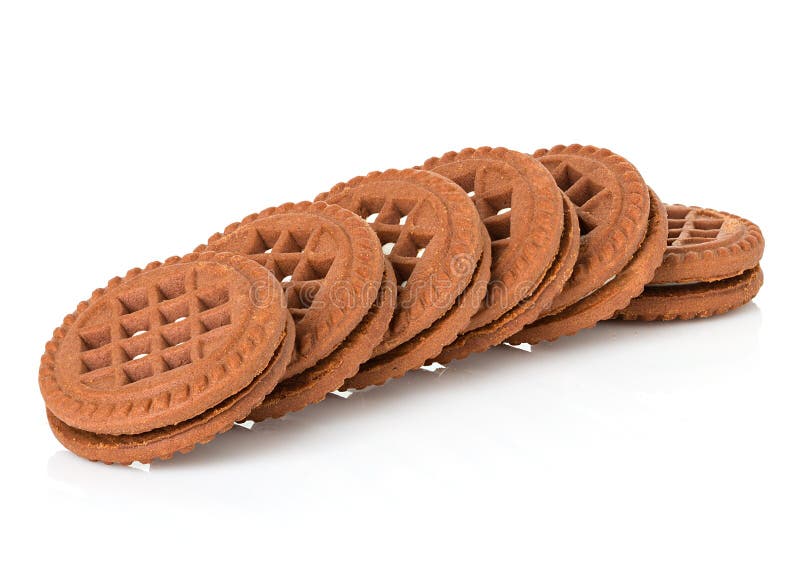 Chocoladekoekjes met room het indienen royalty-vrije stock fotografie Chocoladekoekjes met room het indienen royalty-vrije stock fotografie