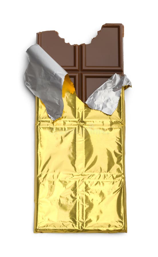 Chocoladereep Gescheurde Omslag royalty-vrije stock fotografie Chocoladereep Gescheurde Omslag royalty-vrije stock fotografie