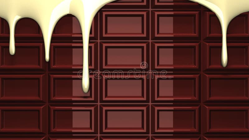 Chocolat blanc de fonte sur la barre de chocolat illustration libre de droits