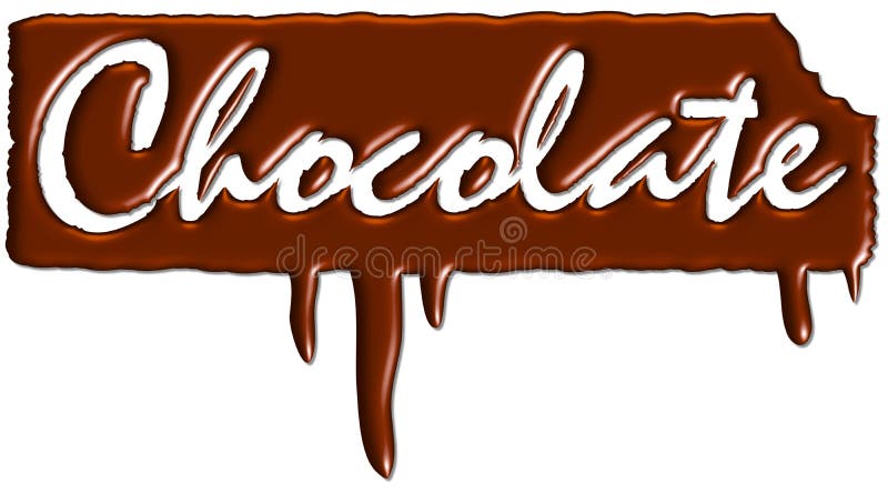 Ilustrované Čokoláda slovo vyrobené v počítači.