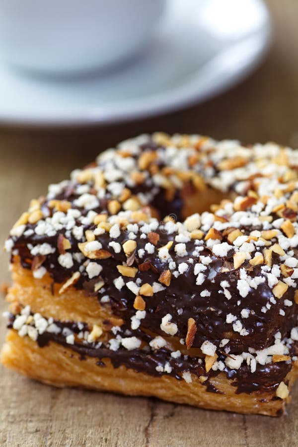 Chocolate and Almond Croissant Stock Photo Image of trendy, crocant