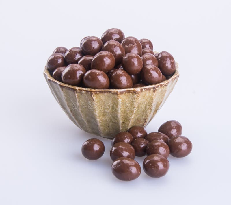 Chocolate Balls. Chocolate Balls in Bowl on a Background Stock Image
