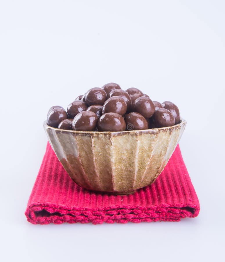 Chocolate Balls. Chocolate Balls in Bowl on a Background Stock Photo