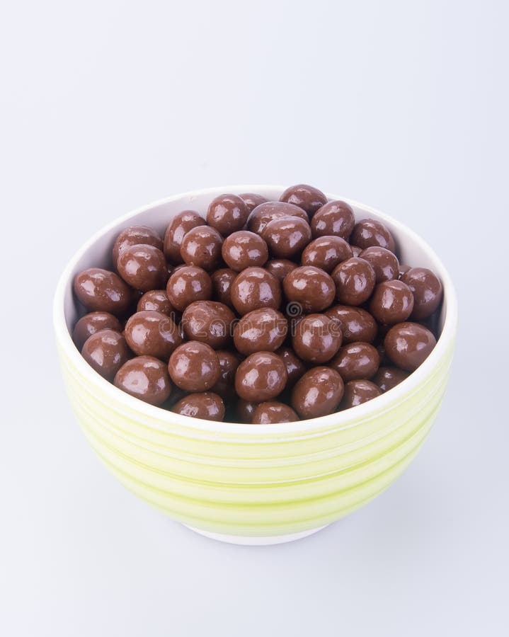 Chocolate Balls. Chocolate Balls in Bowl on a Background Stock Photo