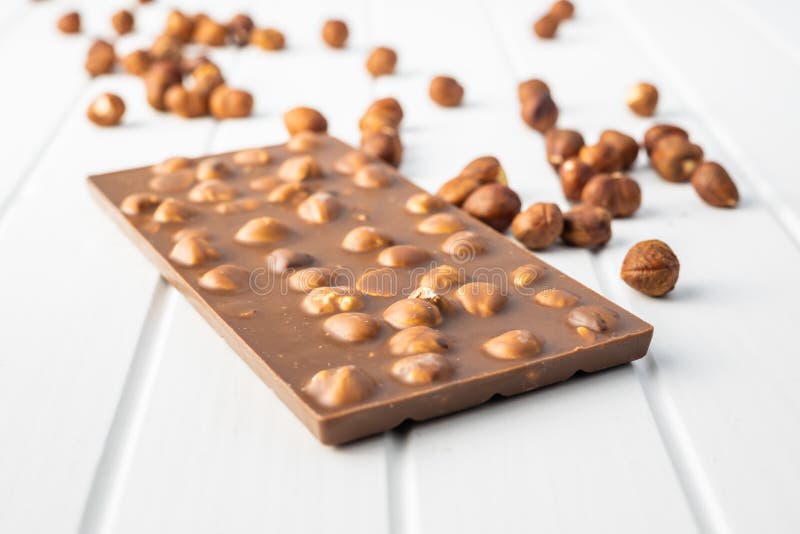 Chocolate Bar with Hazelnuts Stock Photo Image of gourmet, energy