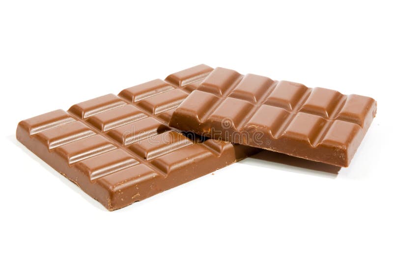 A chocolate bar isolated on white