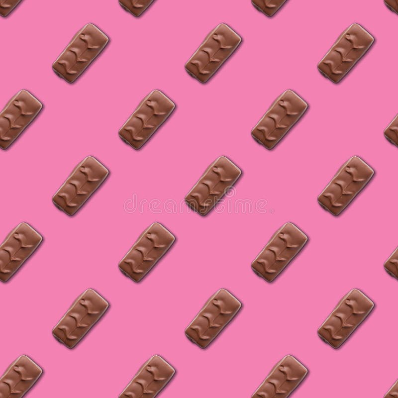 Chocolate Bar on a Pink Background. Stock Illustration - Illustration of  sweet, cacao: 189100061