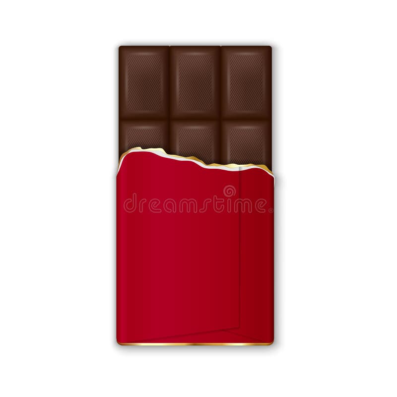 Download Chocolate Bar In Red Wrap With Golden Foil Vector Stock Illustration Illustration Of White Bitter 66426397 Yellowimages Mockups