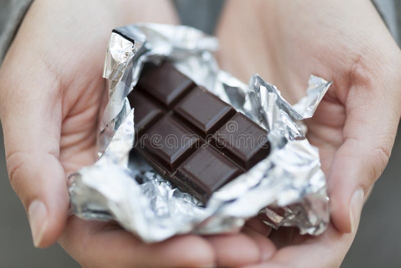 Chocolate Bar in Silver Foil Stock Photo Image of ready, hold 46089054