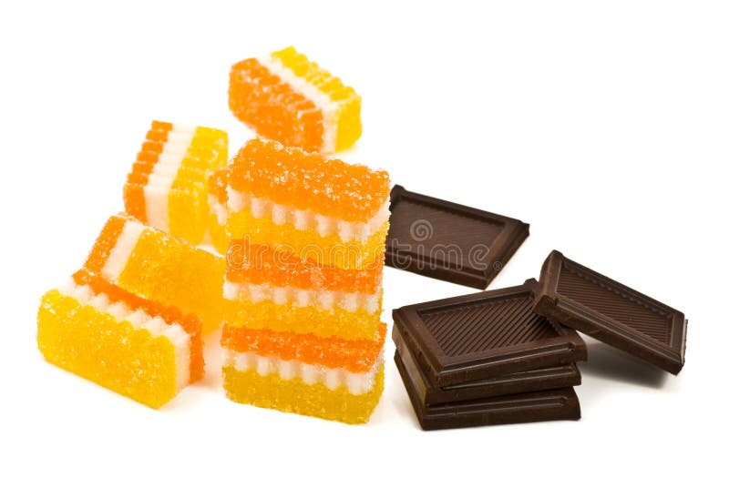 Chocolate Bars and Fruit Jelly Stock Image Image of heap, white 4471923