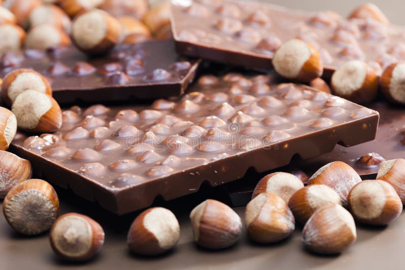 Chocolate Bars with Hazelnuts Stock Photo Image of interiors