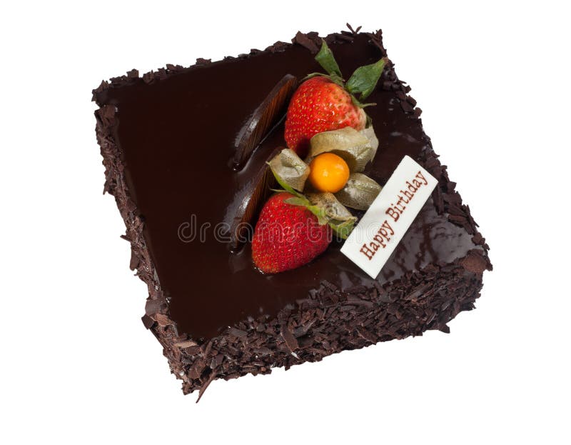 Chocolate birthday cake royalty free stock photography Chocolate birthday cake royalty free stock photography