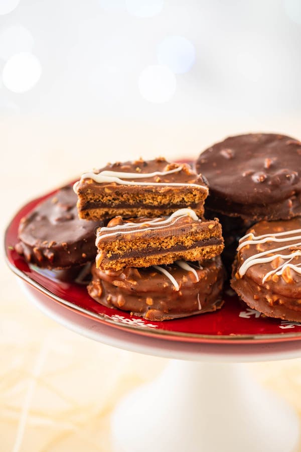 Chocolate Biscuit Sandwich in Chocolate and Nut Glaze on Christmas