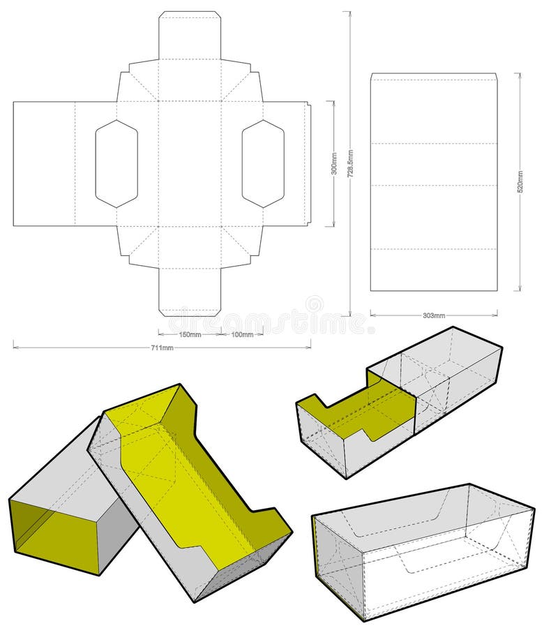 Chocolate Box Internal Measurement 18x15 5 3 Cm And Die Cut Pattern Stock Vector Illustration Of Away Functional