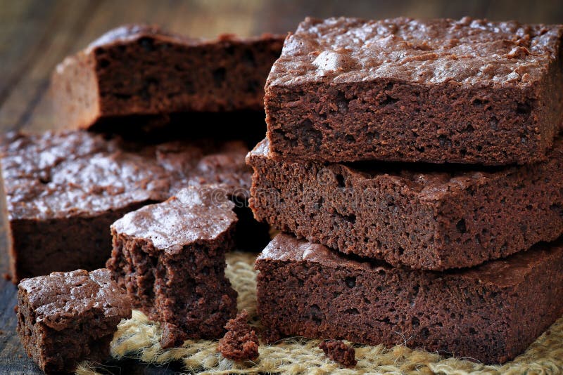 Chocolate brownies stock photo
