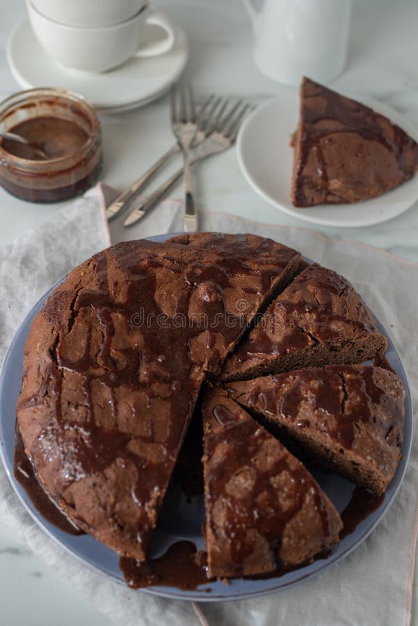 Chocolate Bundt Cake with Chocolate Ganache Stock Image Image of dark