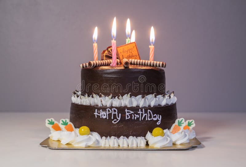 512 Colorful Birthday Light Candles Chocolate Cake Stock Photos Free & RoyaltyFree Stock