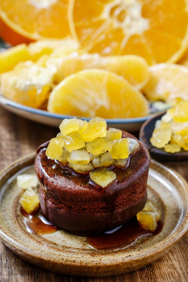 Chocolate Cake with Candied Orange Peel Stock Image Image of citrus