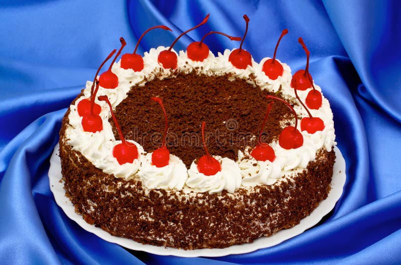 Chocolate cake with cherries