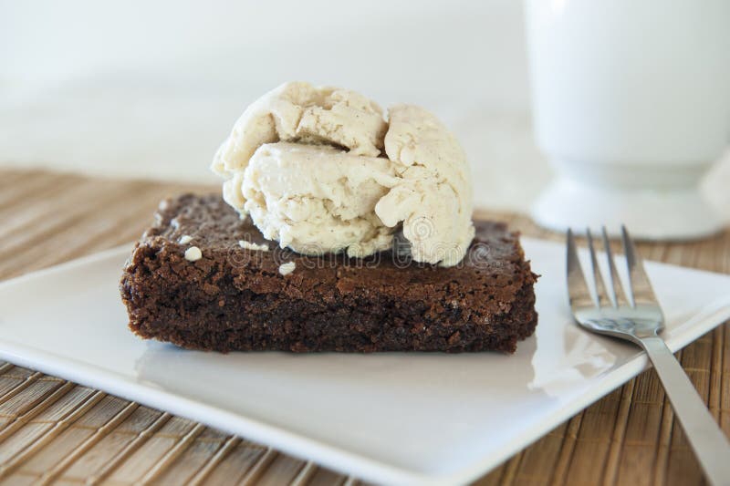 Chocolate Cake with Cinnamon Ice Cream Stock Image Image of cinnamon