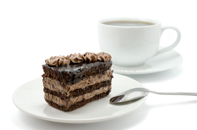 Chocolate Cake and Cup of Tea Stock Image Image of chocolate, snack