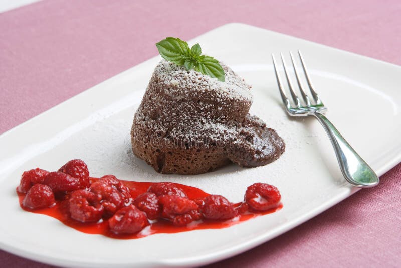 Chocolate cake & rasberry