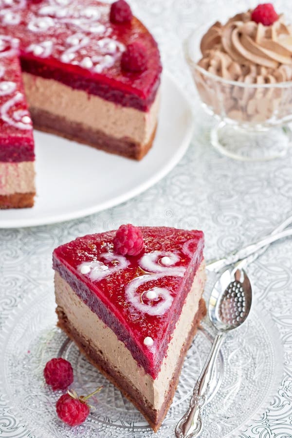 Chocolate Cake With Raspberry Jelly Stock Image Image of chocolate