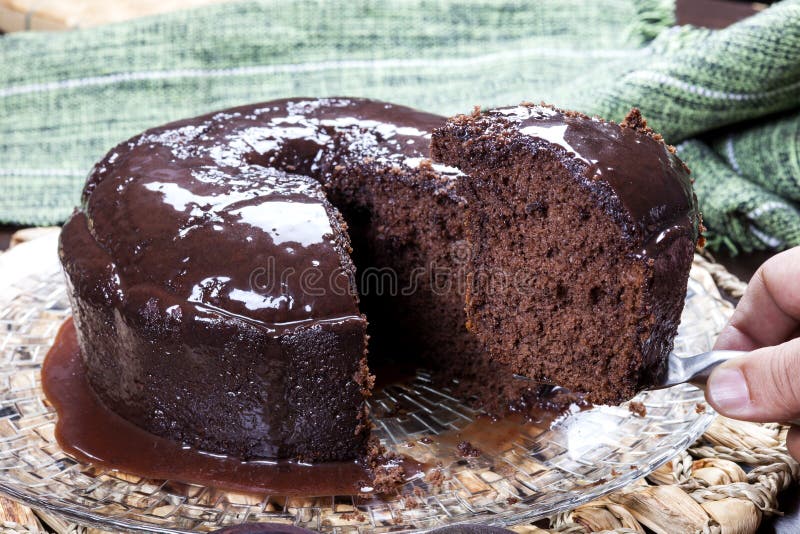 Chocolate Cake with Chocolate Sauce Stock Photo Image of delicious