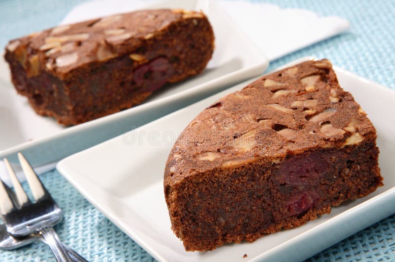 Chocolate cake with sour cherry