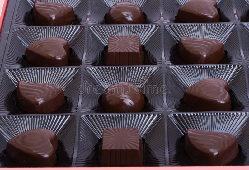 Chocolate Candies in a Box Closeup Stock Image Image of sweet, sugar