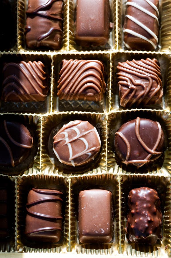Chocolate candies stock photo. Image of walnut, almond 68479788