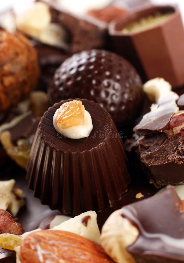 Chocolate candy in box stock image. Image of group, white 10256993