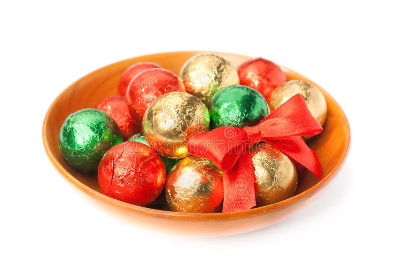Chocolate Candy Balls in a Plate Stock Image Image of year, xmas