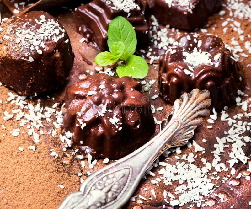Chocolate Candy with Coconut Stock Photo Image of confection