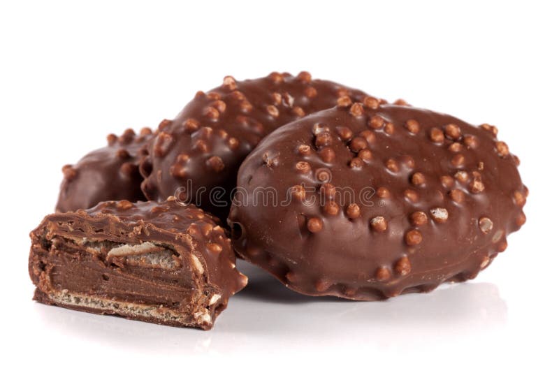 2,277 Chocolate Candy Cream Filling Isolated White Background Stock