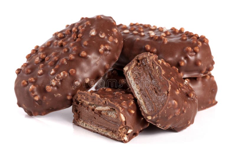 2,277 Chocolate Candy Cream Filling Isolated White Background Stock