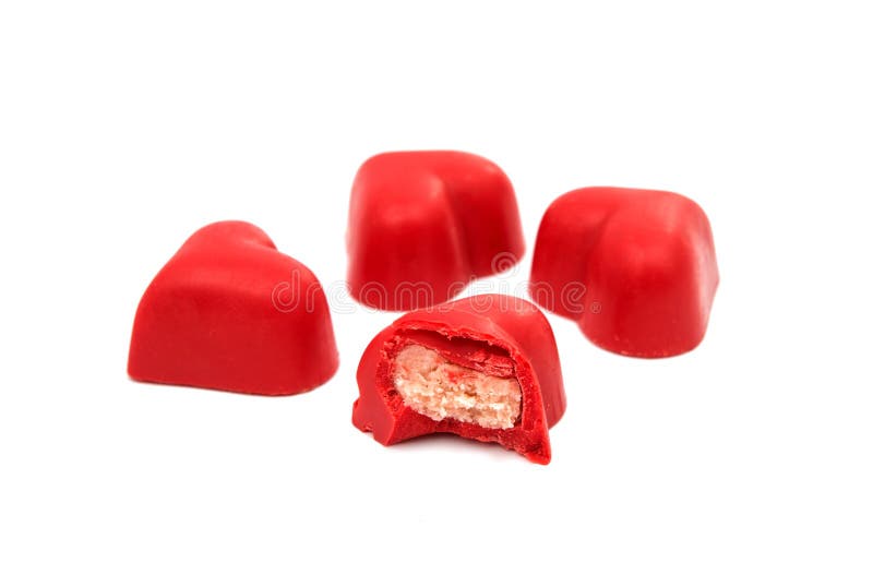 Chocolate candy hearts red