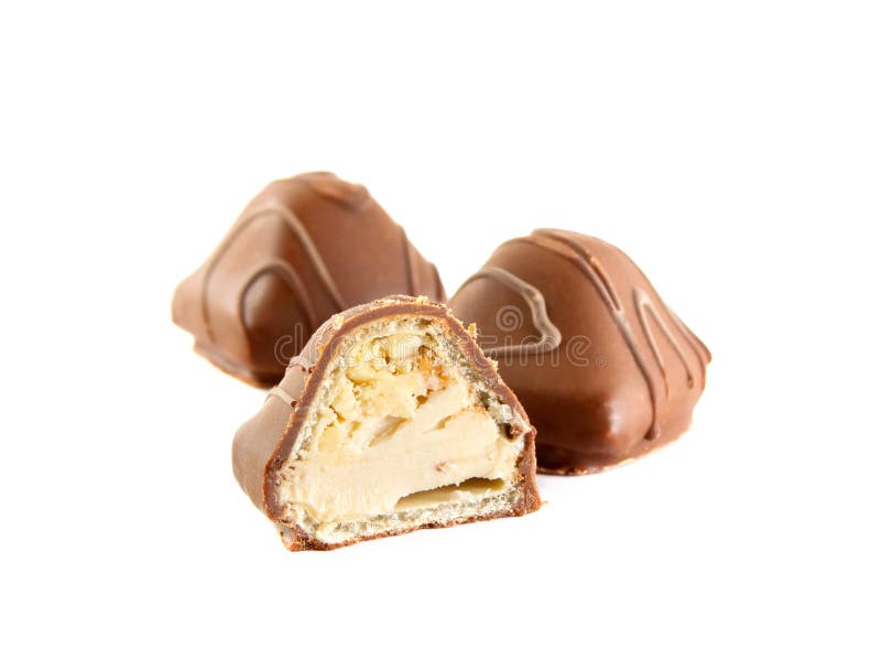 Sweet Gift. Various Chocolates in Box. Stock Photo Image of brown