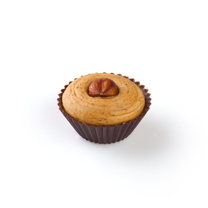 Chocolate Candy with Sundried Tomatoes and Hazelnuts Stock Photo