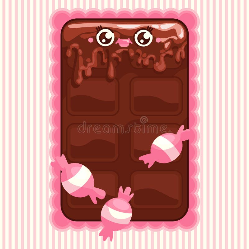 Chocolate Cartoon Character Vector Melted Chocolate Effect Stock