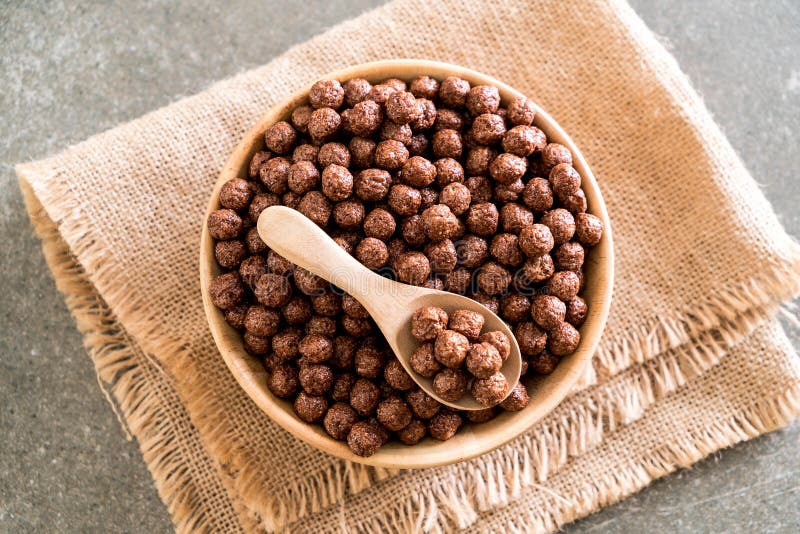 Chocolate cereal bowl stock photo. Image of meal, balls 126305118