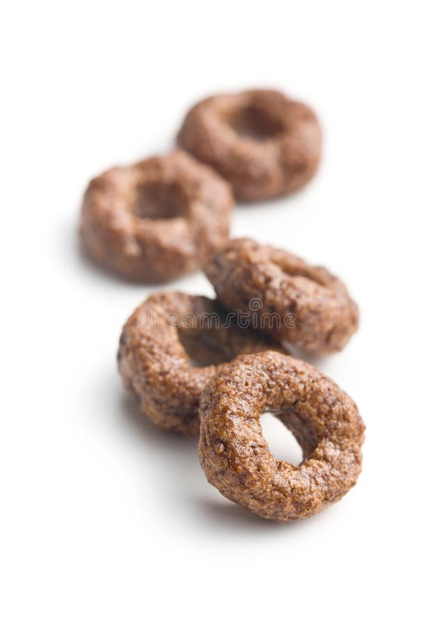 Chocolate cereal rings stock image. Image of circle, brown 47983563