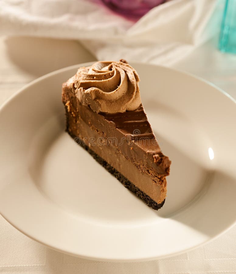 Chocolate Cheesecake with Mint Garnish. Stock Image Image of brown, decoration 26454763