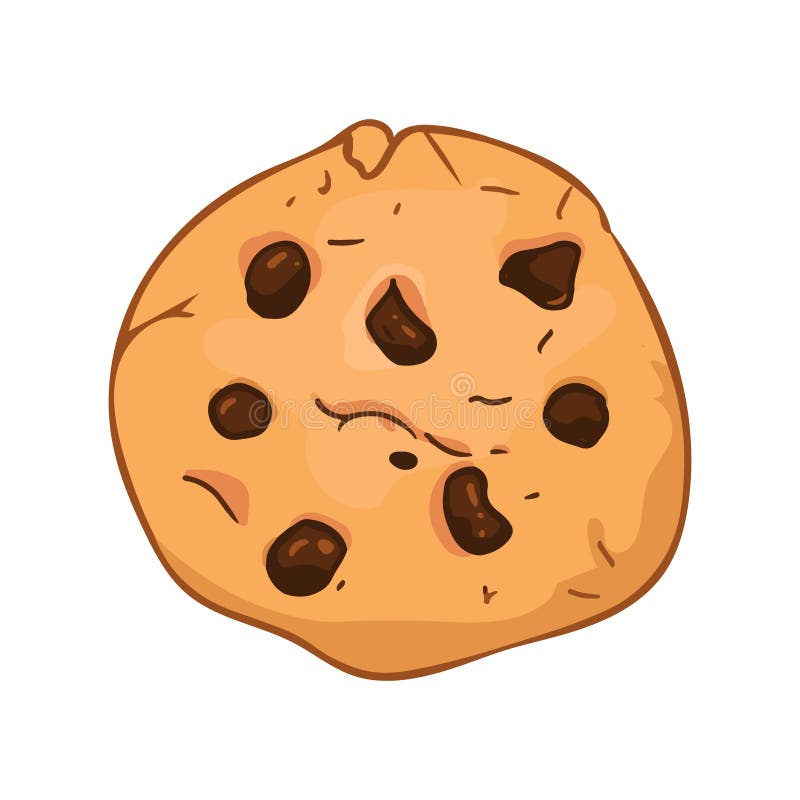 Chocolate Chip Cookie in Cartoon Style. Vector Illustration Stock Vector -  Illustration of clipart, isolated: 216640805