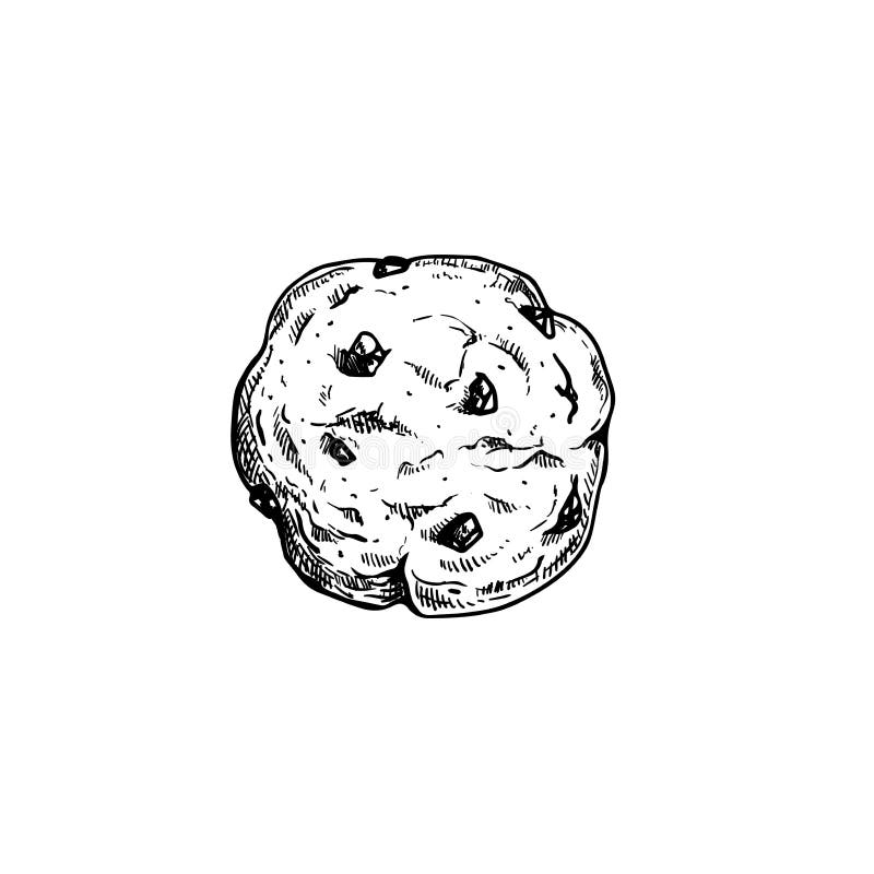 chocolate chip cookie dough scoops on baking sheet - Stock Illustration  [106130583] - PIXTA
