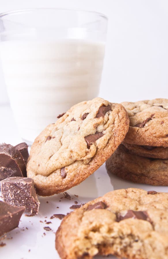 Chocolate Chip Cookies with Milk and Chocolate