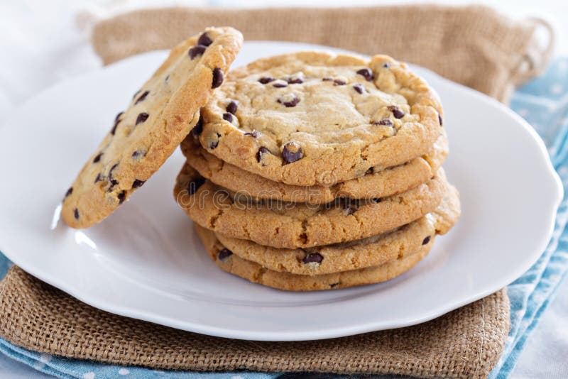 Chocolate chip cookies on a plate