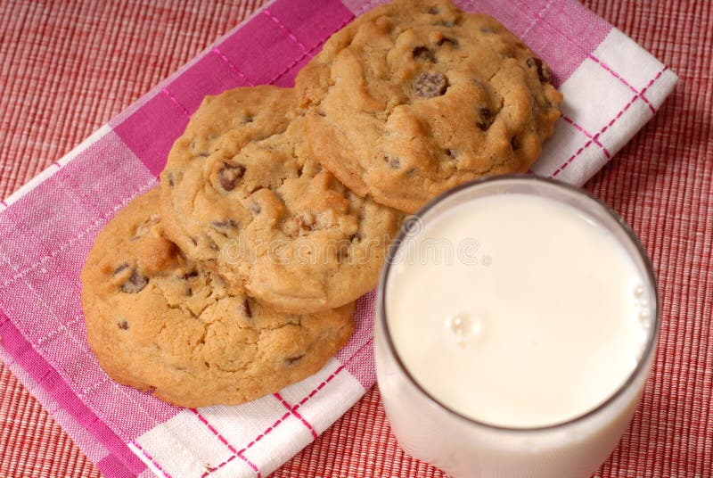 Chocolate chip cookies w/milk