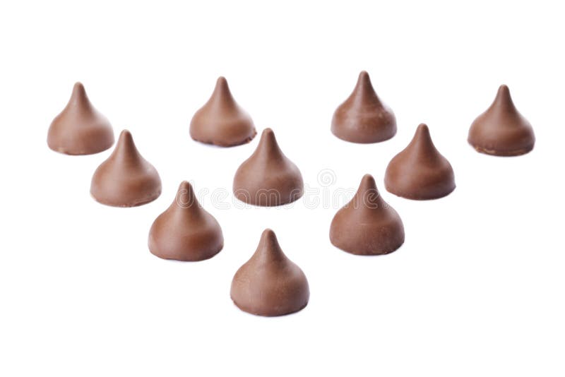Chocolate Chips Arranged in Triangle Stock Image Image of isolated